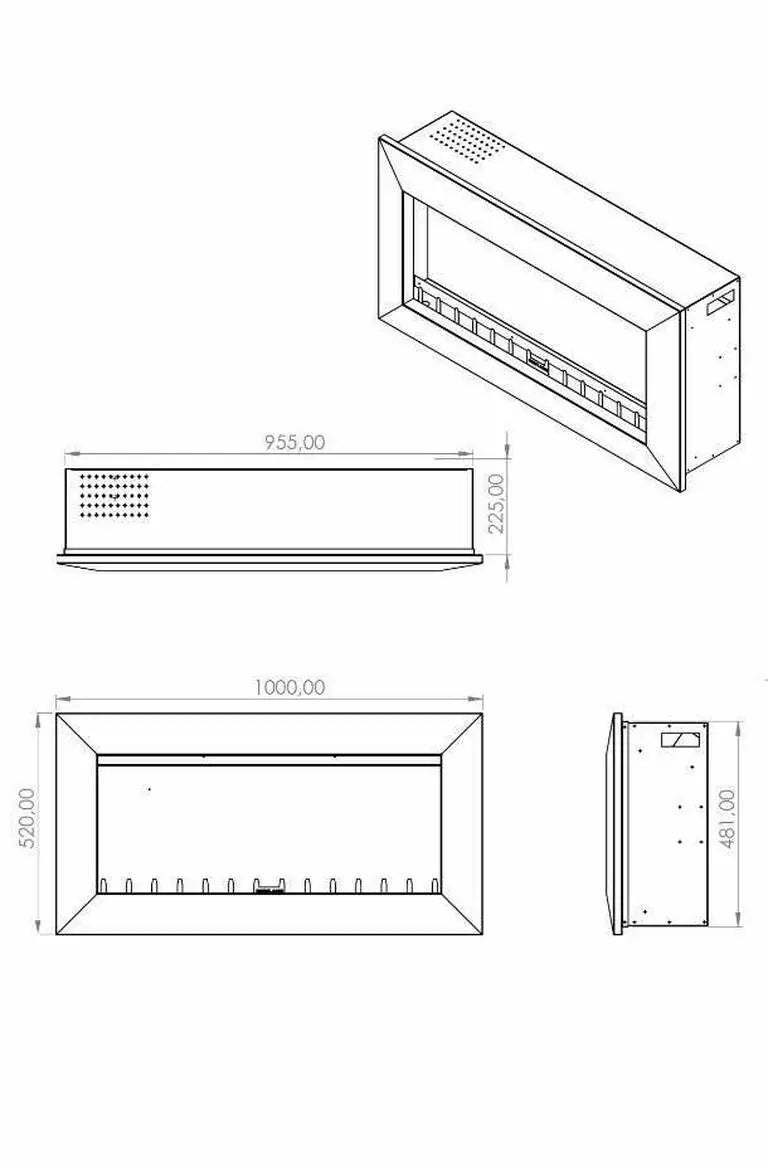 Elektrikli Şömine RGB renkli 100 cm ( Isıtmasız )
