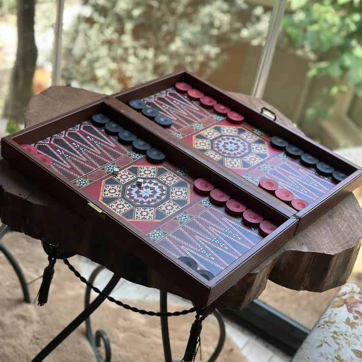 Diamante Deri Kaplama Kişiselleştirilebilir Tavla