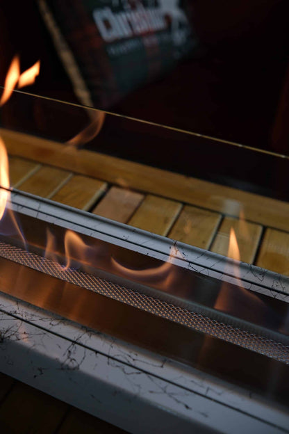 LUMIA Mermer Desenli Masaüstü Şömine Beyaz