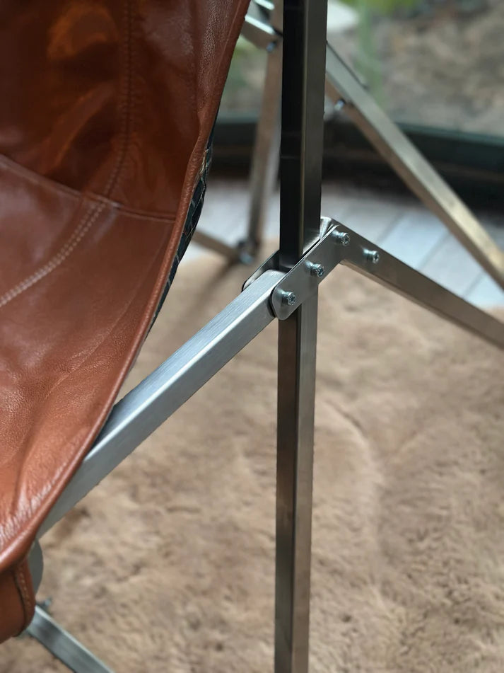 Eir Throne Hakiki Deri Sandalye & Paslanmaz Çelik İskelet