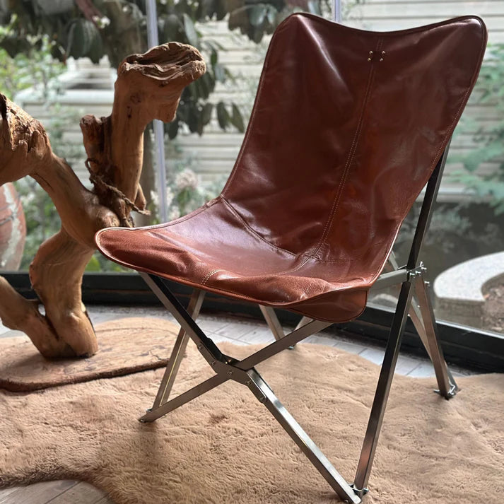 Eir Throne Hakiki Deri Sandalye & Paslanmaz Çelik İskelet