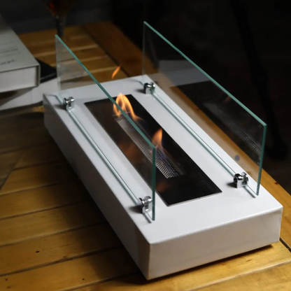 AURAFIRE Masa Üstü Bioethanol Şömine – Beyaz