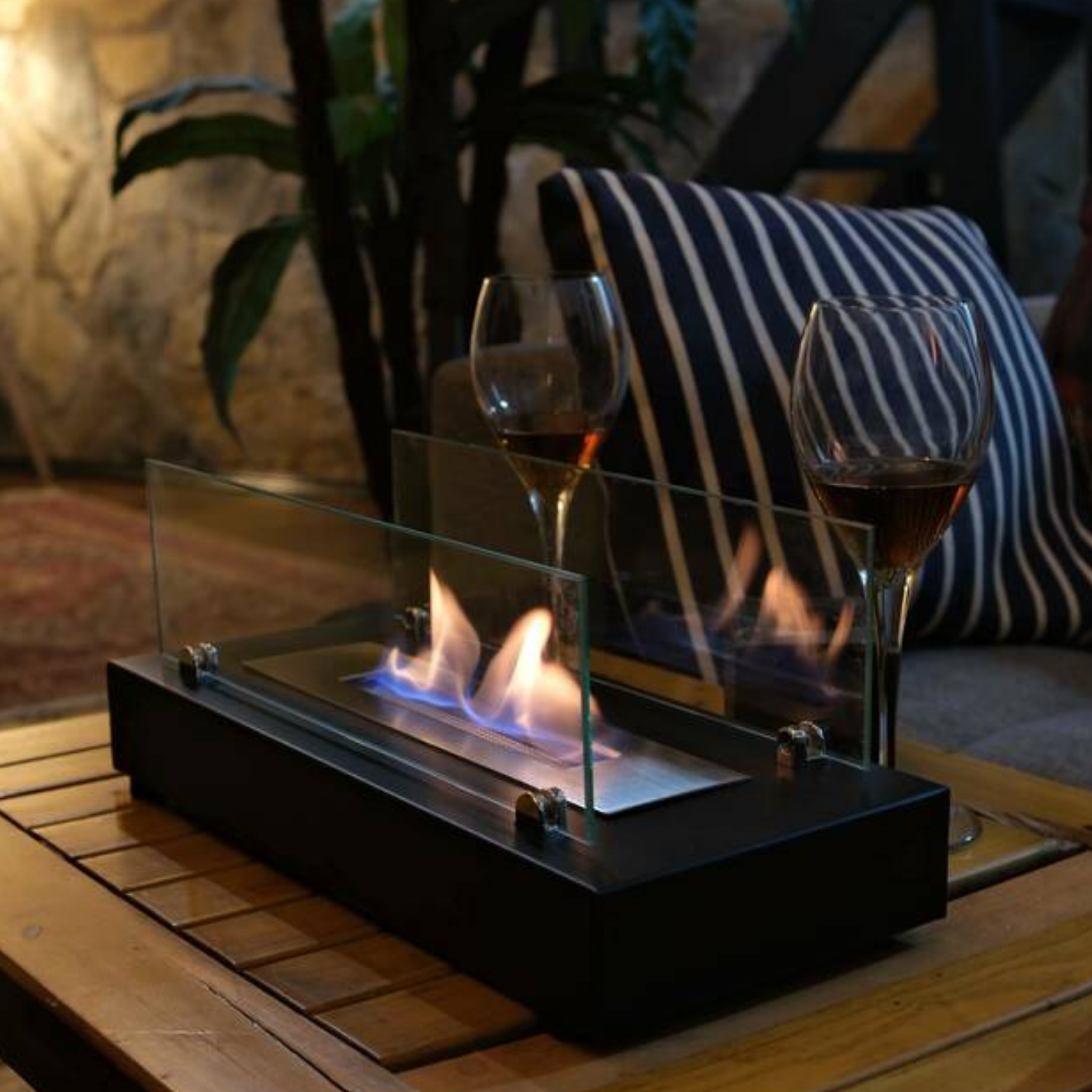 AURAFIRE Masa Üstü Bioethanol Şömine – Beyaz