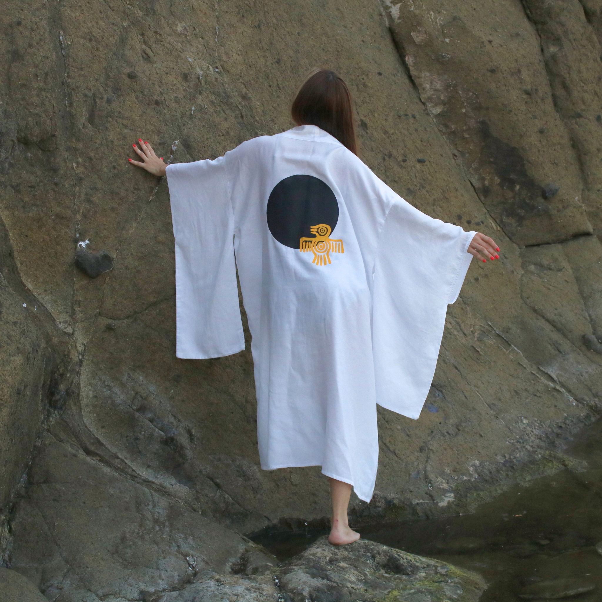 Thunderbird Kimono - El Boyaması - Custom Design