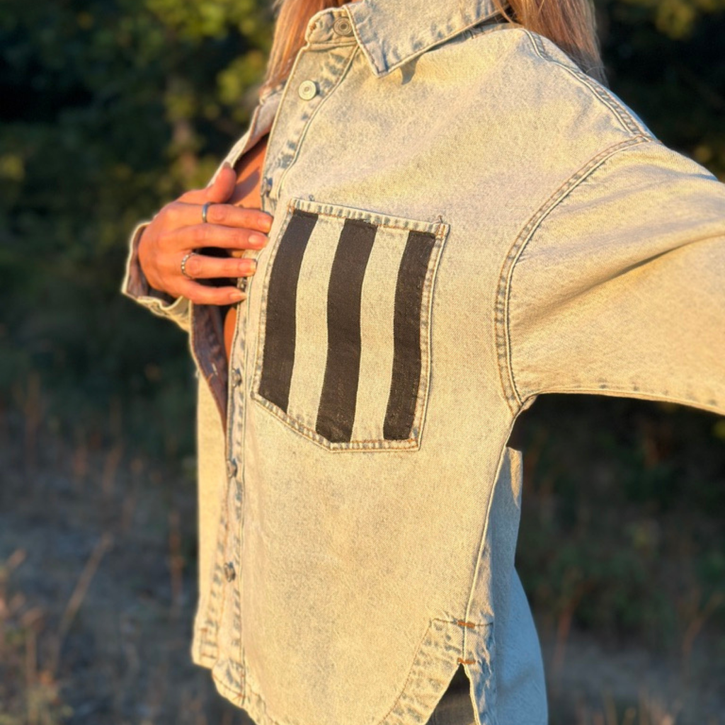 Özel Tasarım El Boyaması Denim Ceket – VOC