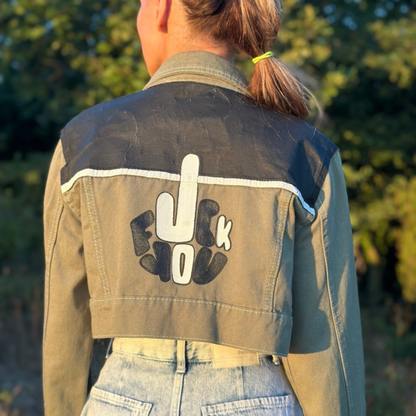 Fuck You – Yeşil Kot Ceket - El Yapımı