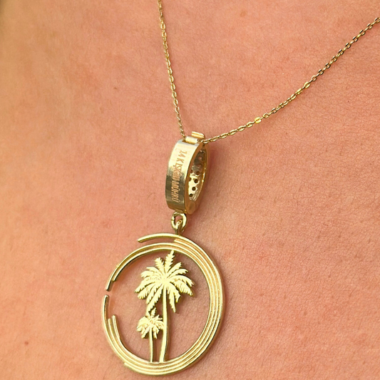 Işığın Mührü Kolye – 14 Ayar Altın, Swarovski Taşlı