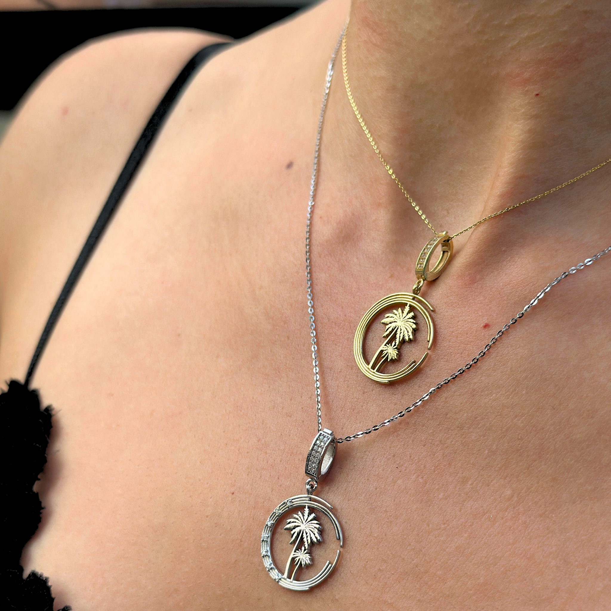 Işığın Mührü Kolye – 14 Ayar Altın, Swarovski Taşlı