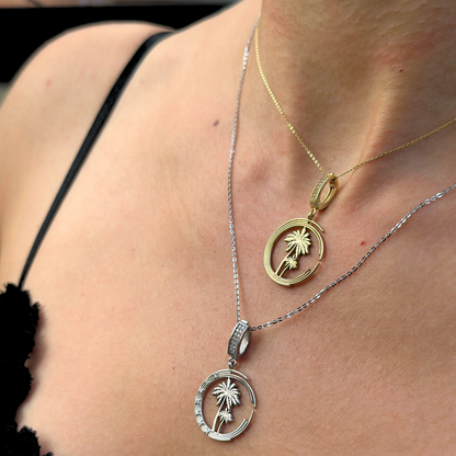 Işığın Mührü Kolye – 14 Ayar Altın, Swarovski Taşlı