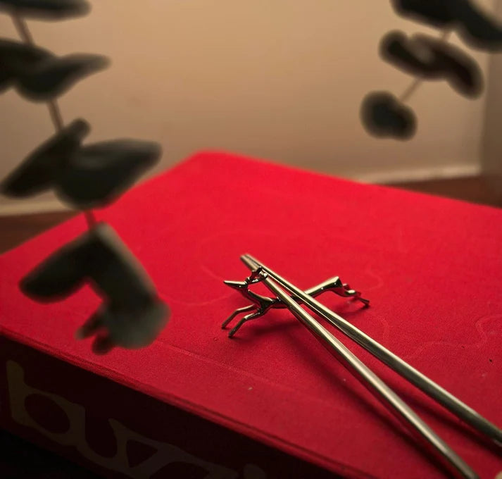 Kimera 4lü Gümüş Kaplama Chopstick Tutucu