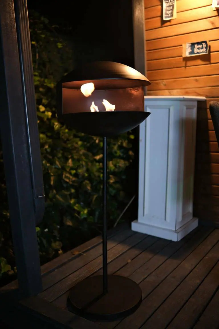 FLARE Ayaklı Bioethanol Şömine (Bacasız – İç & Dış Mekân)