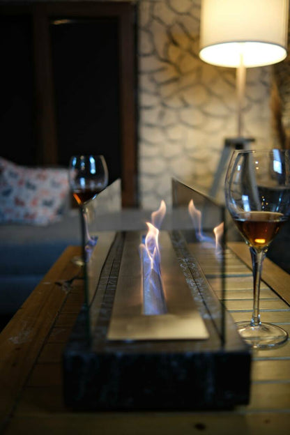 LUMIA Mermer Desenli Masaüstü Şömine - Siyah