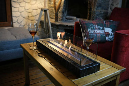 LUMIA Mermer Desenli Masaüstü Şömine - Siyah