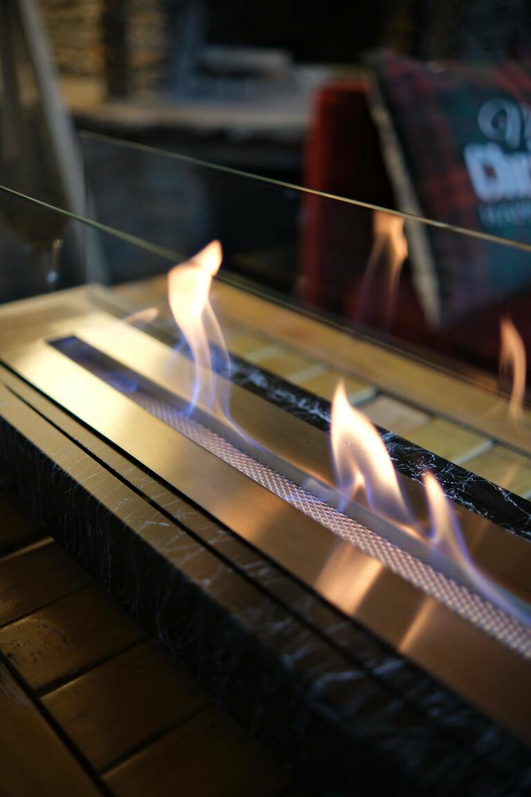 LUMIA Mermer Desenli Masaüstü Şömine Beyaz