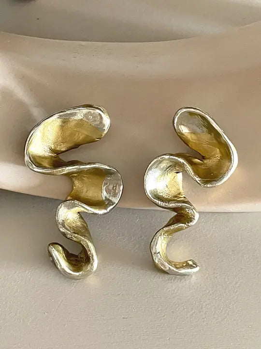 Gold Silver Özel Form Küpe