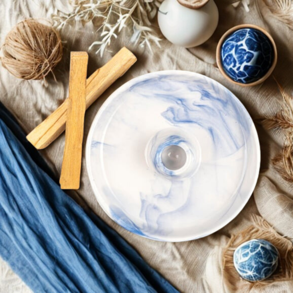 Mavi Seramik Palo Santo Ağaç Tütsülük