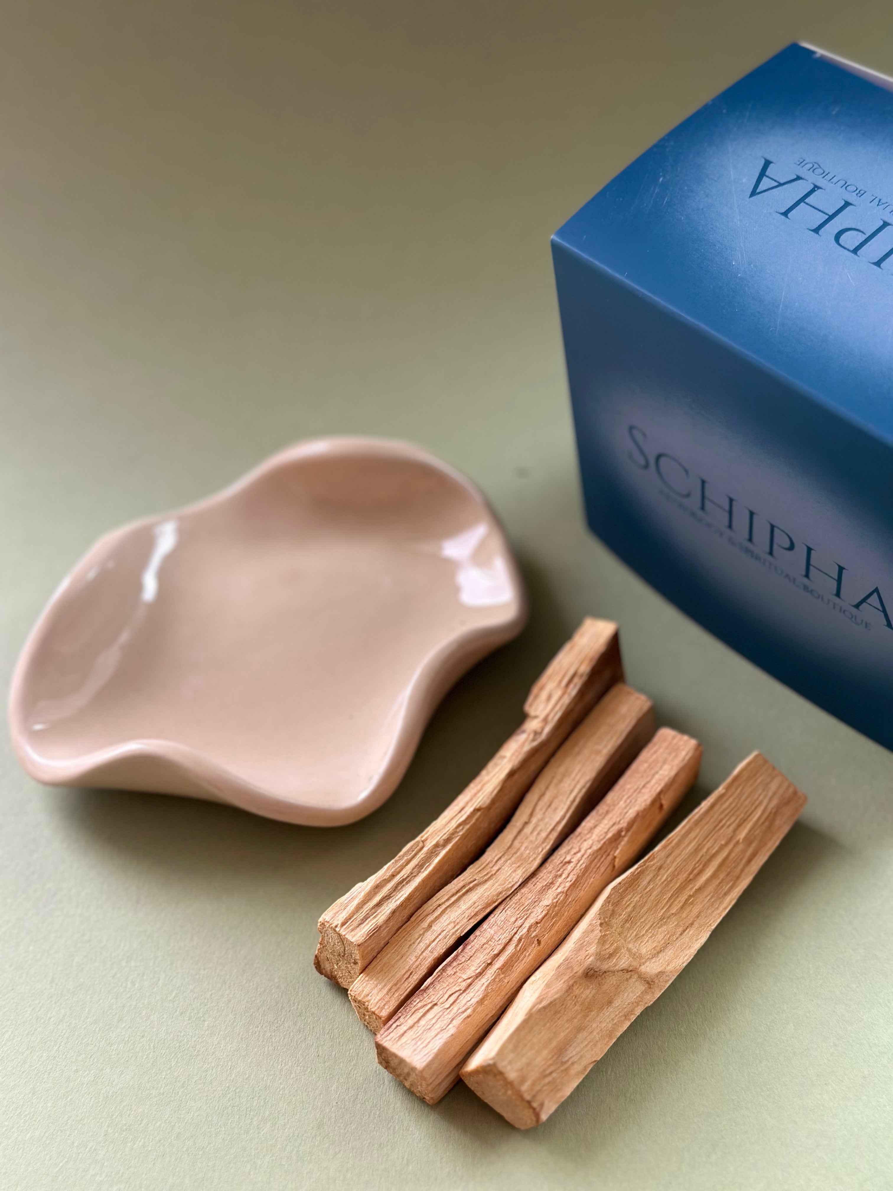 El Yapımı Seramik İkili Tütsülük Seti – Palo Santo & Uzun Tütsülük