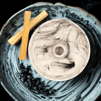 Siyah & Beyaz Seramik Palo Santo Ağaç Tütsülük